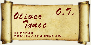 Oliver Tanić vizit kartica